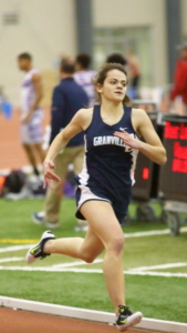 Photo courtesy of Natalie Price. Natalie Price sprints for the 400 meter record.