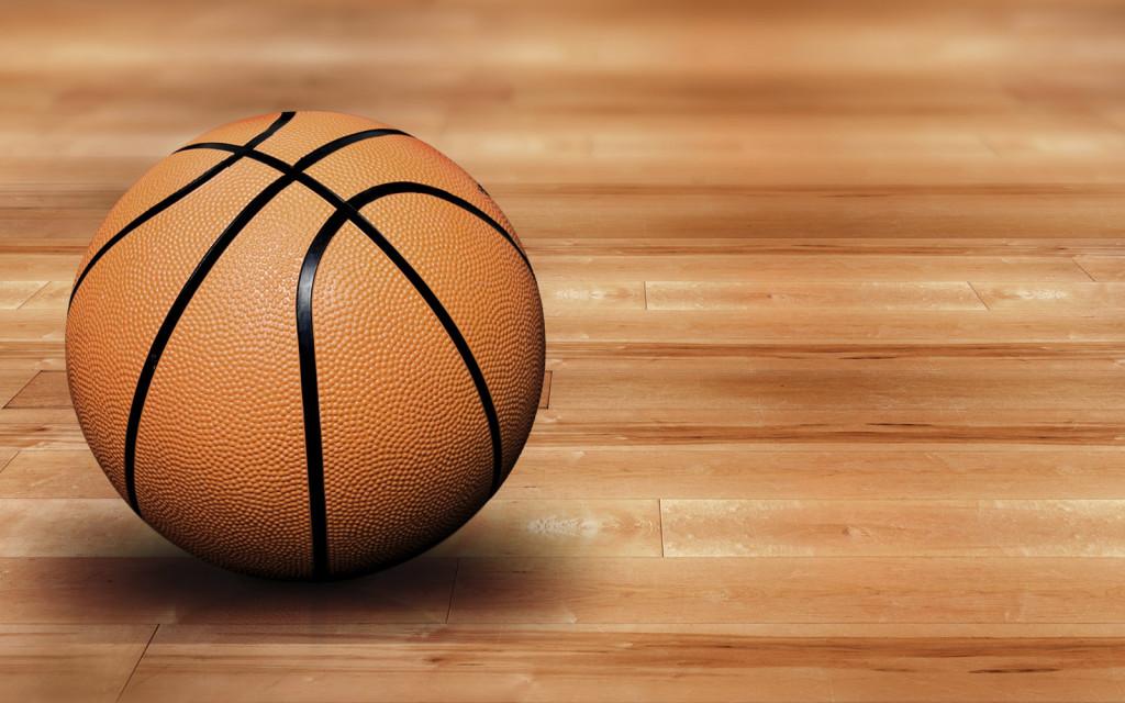 basketball on court wallpaper