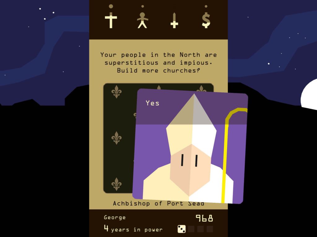 Control bards and barons in iPhone app Reigns