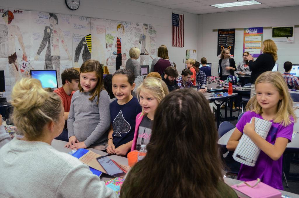 Elementary school students visit BluePrints classroom