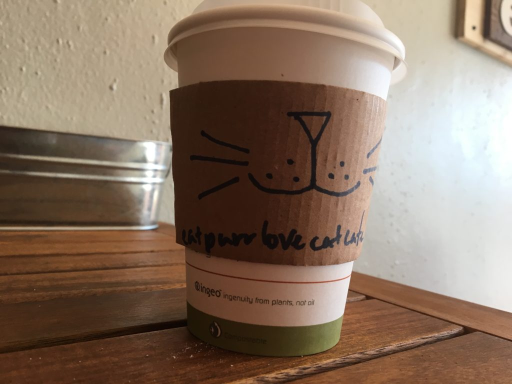 Eat Purr Love Cat Cafe is a small coffee shop located in Clintonville Ohio. They make every detail cute, including the cups. (BluePrints Photo // Morgan Prachar)