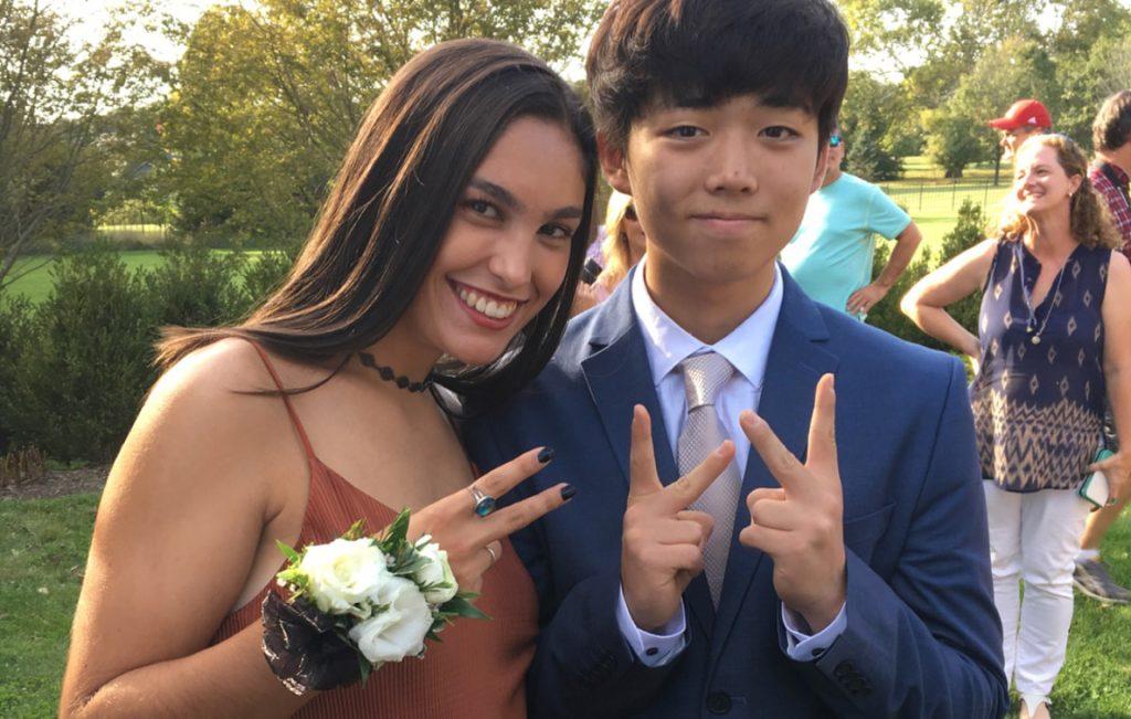 Brielle Bait pictured next to foreign exchange student Sean for Homecoming
