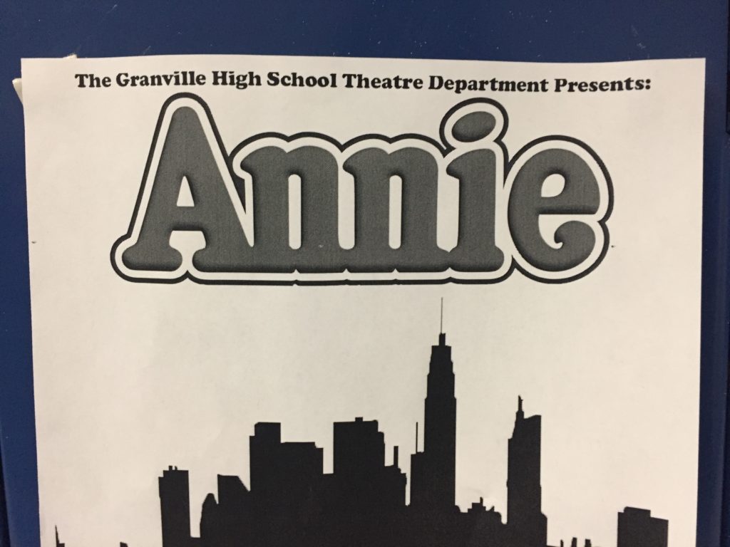 Annie posters decorate the school hallways in honor of the cast. Picture provided by Kenzie Chesrown.