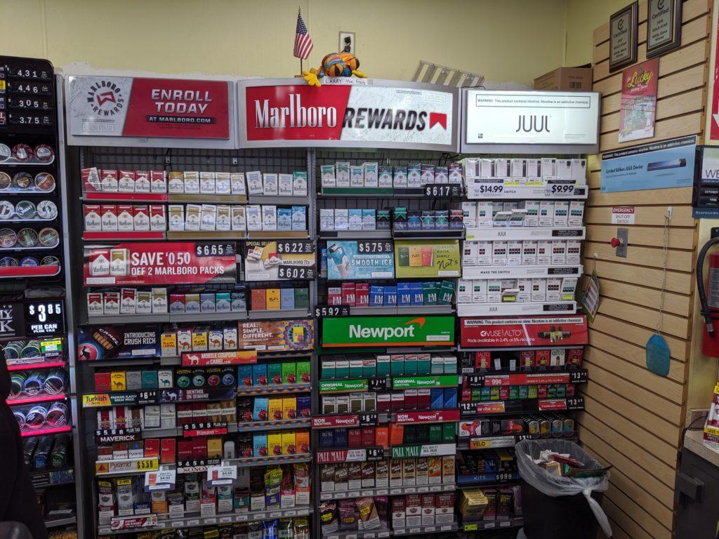 Nicotine products on display at a Certified convenience store (Gavin Robinson/BluePrints)