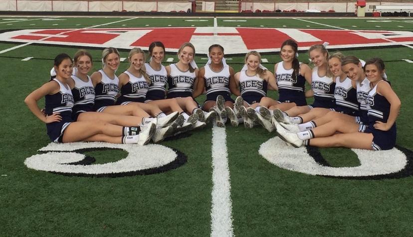 The Granville varsity football cheer squad poses before their game against Johnstown. (Photo courtesy of Maria Law)