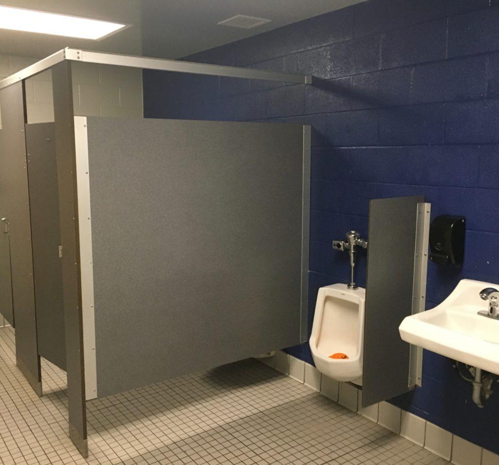 The boys band bathrooms shines as one of the best restrooms in the high school (Nick Williams/BluePrints)