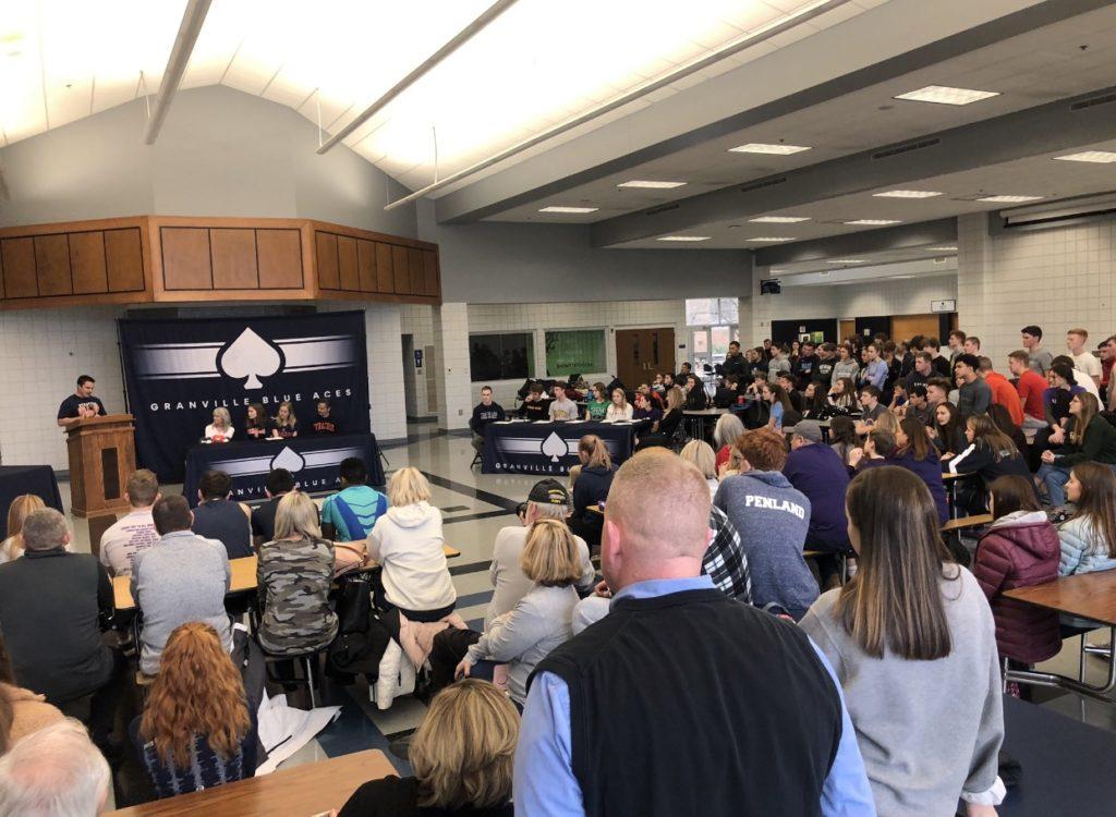 Photo of commons tansformation on signing day (Photo Source: Granville Athletics via Twitter), 