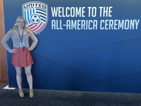 Ella Hoover poses for a picture at the All-American ceremony at the Kansas City Convention Center.