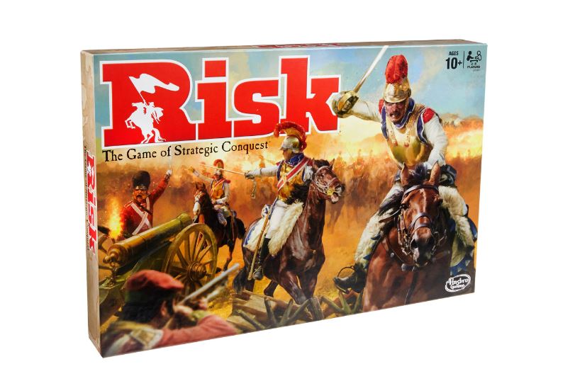 In Risk, players compete to take over the world in this game of strategy conquest.
