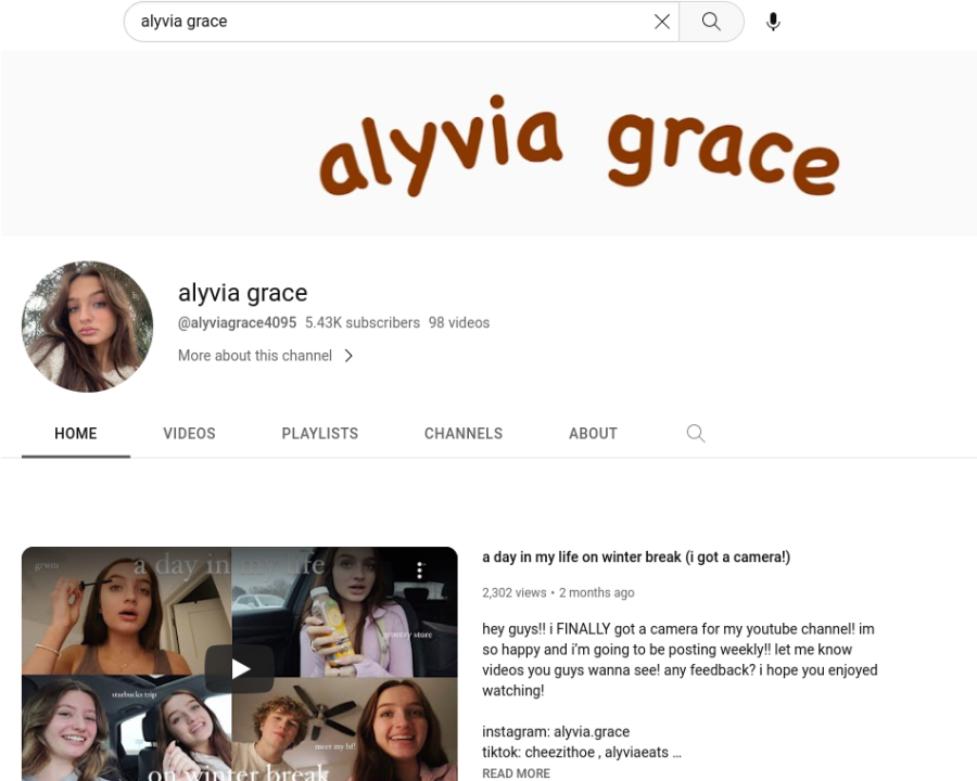 The home page of Alyvias channel is inviting, exciting, and aesthetically pleasing.