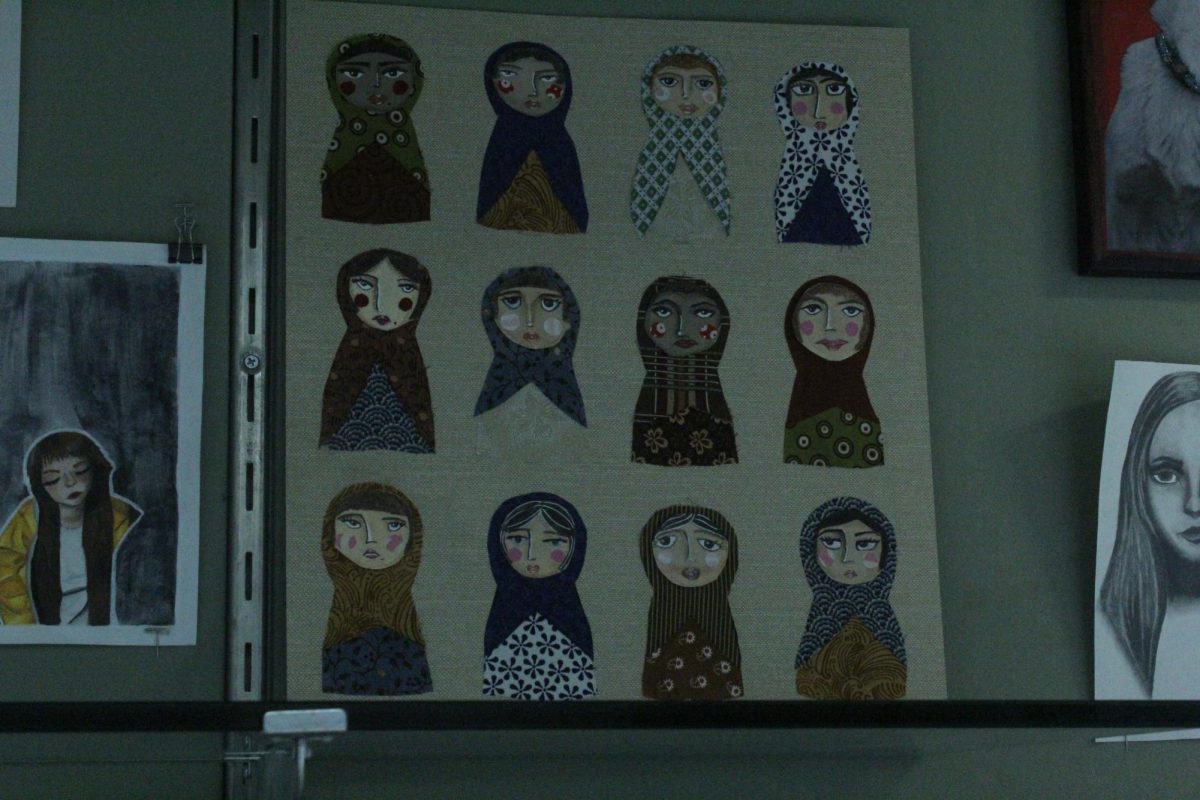 Tessa Baker made Russian Nesting Dolls but took a spin on it and made their clothes out of fabric. Tessa focuses on repurposing second hand materials. The fabric she got was from a garage sale and turned it into a beautiful art piece.  