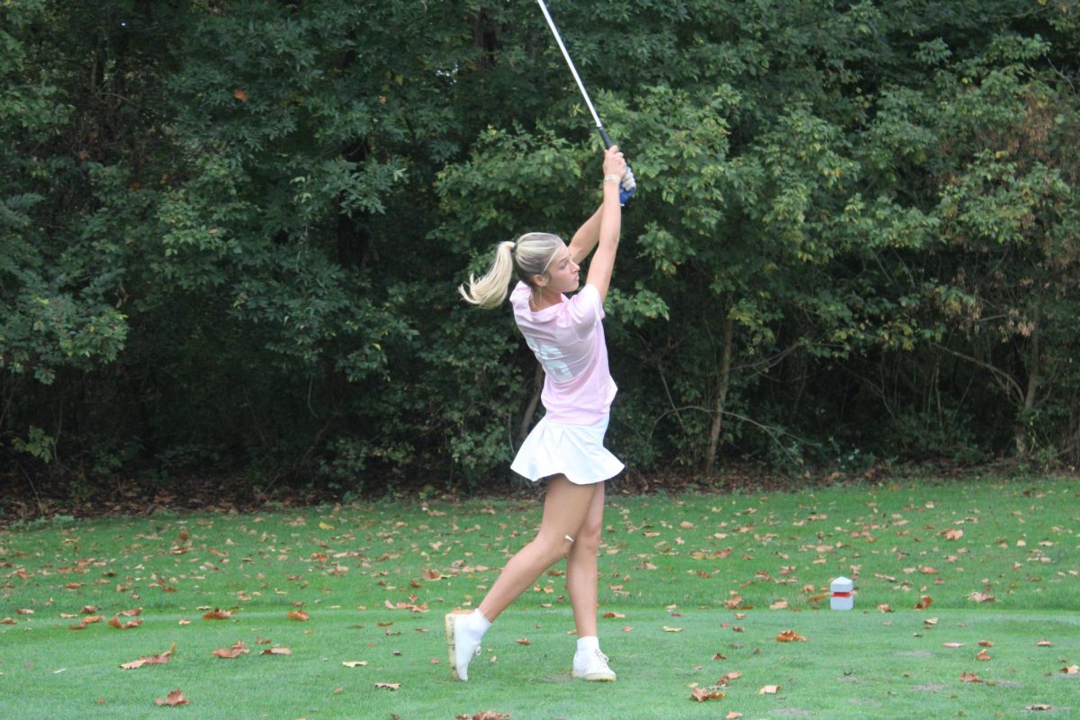 Lydia Wygal mid swing. 