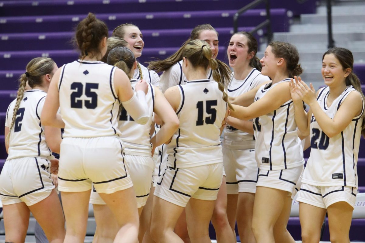 The Blue Aces beat Elida 55-48 during the Division III regional semifinal game at Bluffton University on Feb. 26. 