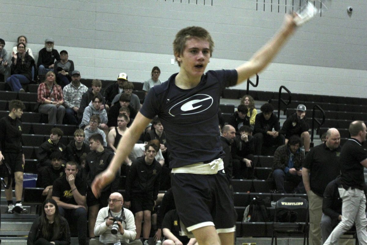 Blank blank blank celebrates after a match. 