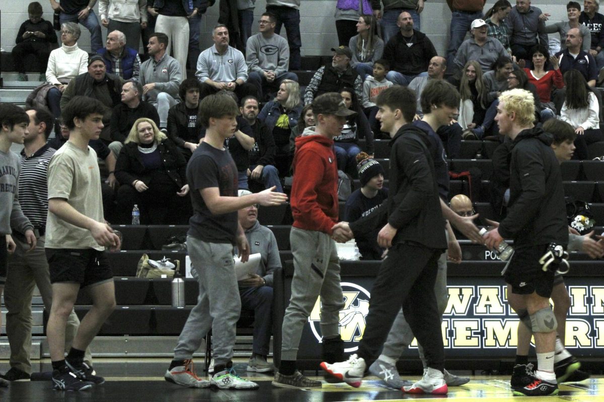 The team shakes hand with their opponents after the matches. 