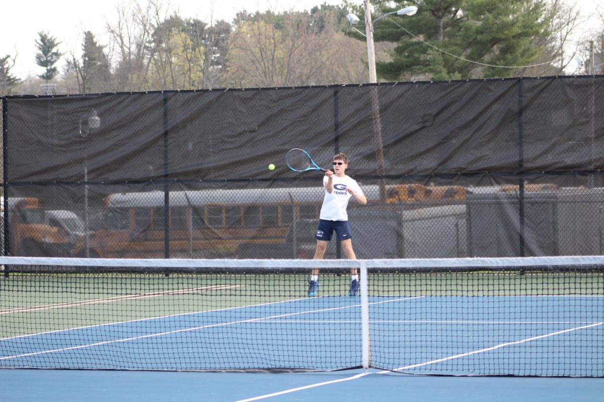 Benjamin Prokop jumps to get the perfect hit on the ball. 