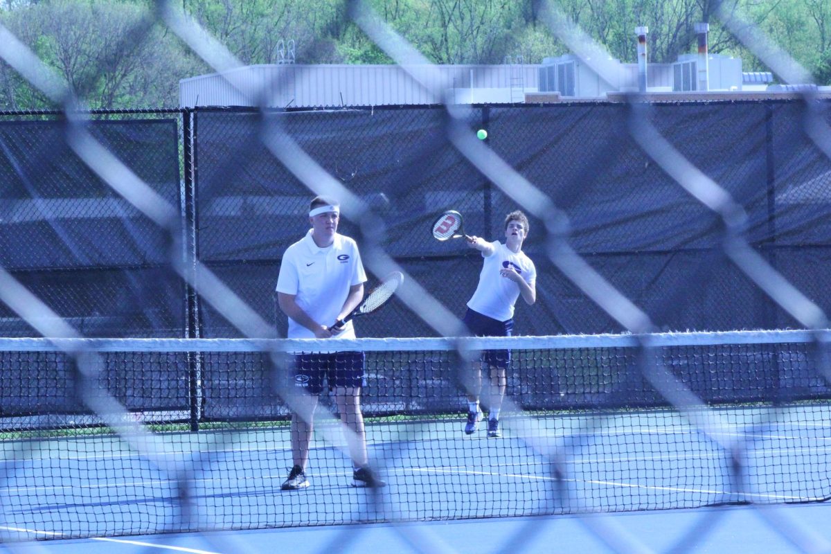 Seniors Hayes Pyle and Josh Vickers locking in for senior night.