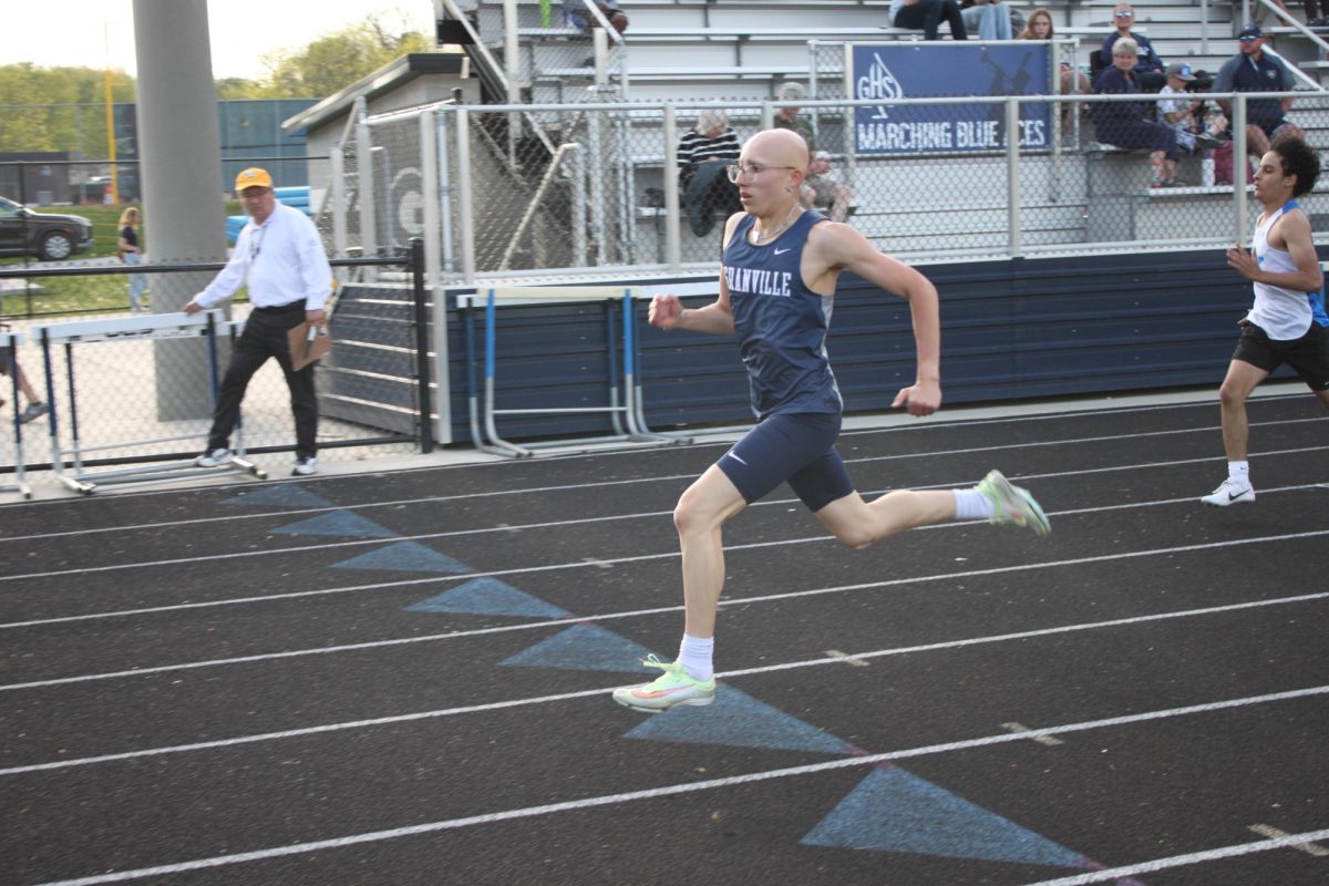 Junior Diego Rapp runs the 400m dash.