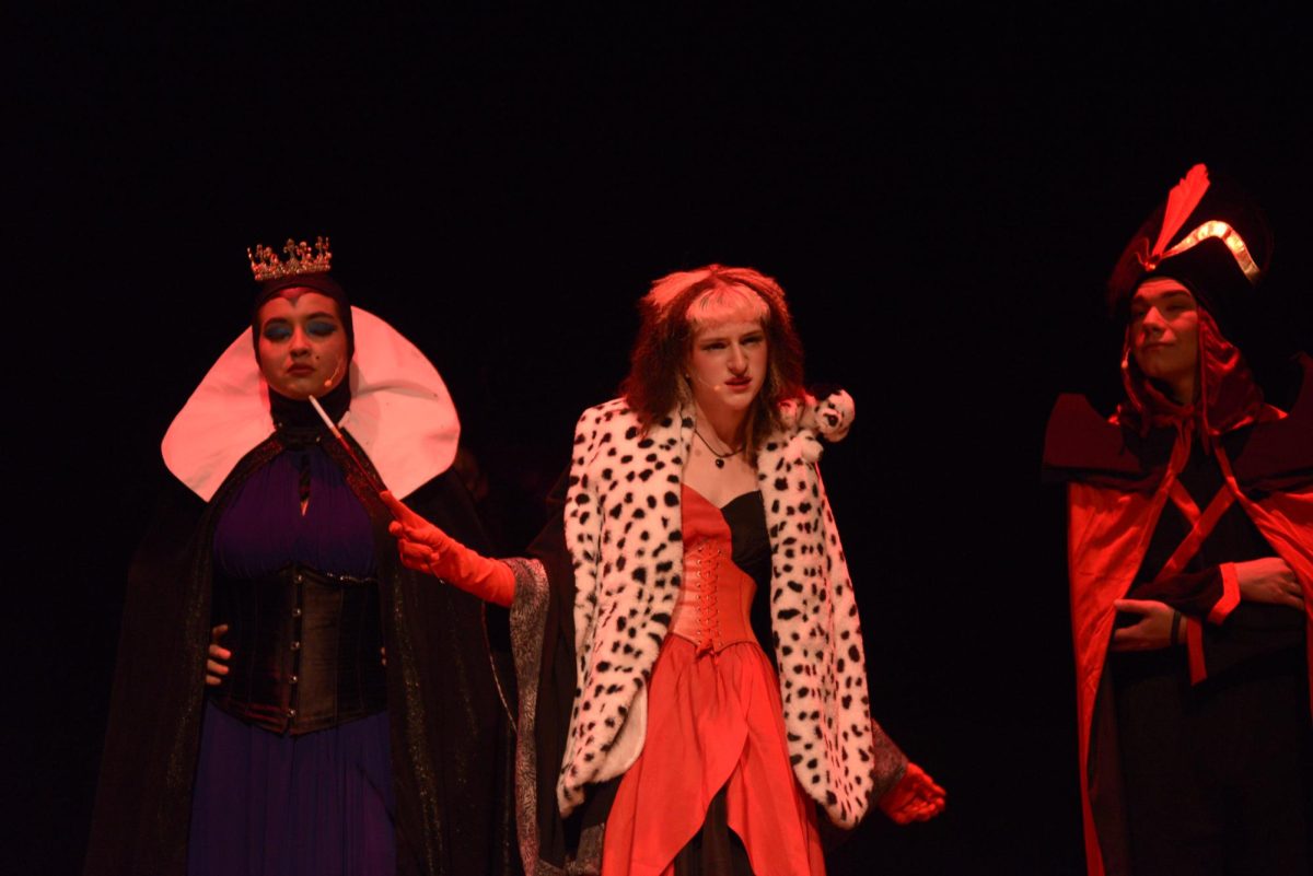 Ev Lechuga (12), Elliott Smith (10), and Zack Binckley (12) plot their evil takeover of Auradon. 
