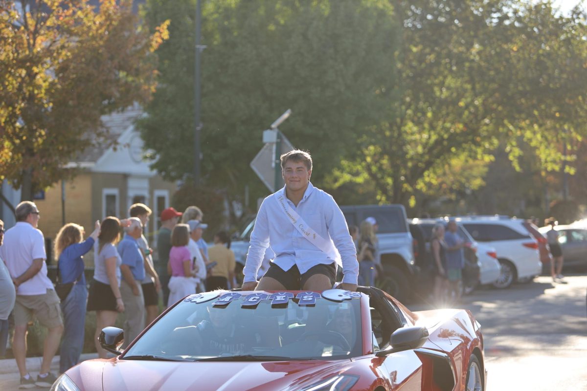Senior Kyle Kirby smiles his way though Granville as a Homecoming court candidate.