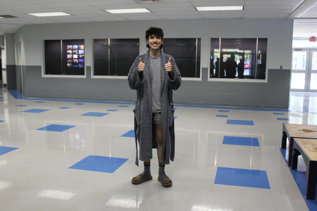 Sal Sturiano wore his best robe during PJ Day of Spirit Week on Monday, September. 15.