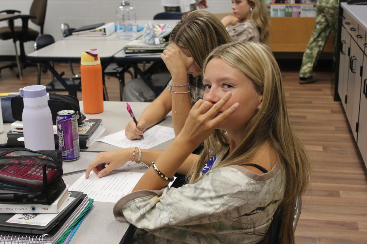Alysa Stephens poses for camo day.