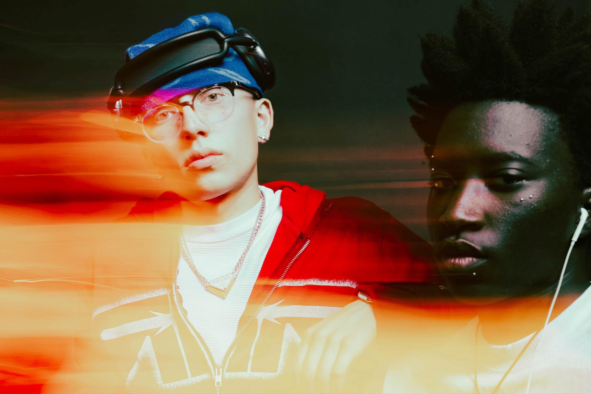 Diego Rapp (left) poses in Infrared clothing for branding photoshoot. Source: David Mason III, used with permission. 
