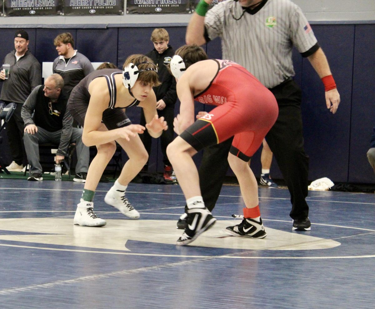 Henry Gieger (10) sets up for his attack. 