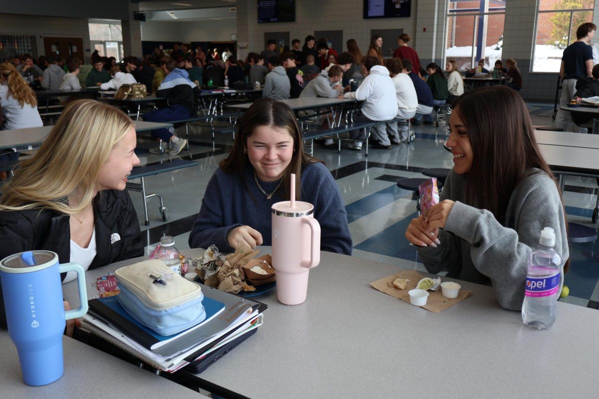 Freshman Emily Hyslop, Lauren Bodle, and Hawea Milroy share a laugh as they enjoy their break away from schoolwork.