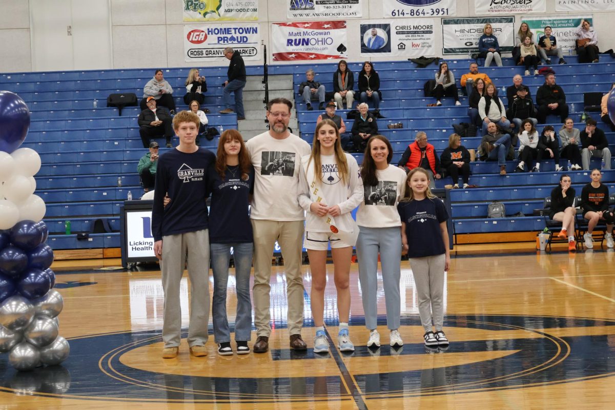 Sophia hall is honored at senior night for her dedication to the team all 4 years. She planed to continue her journey to play college basketball. 