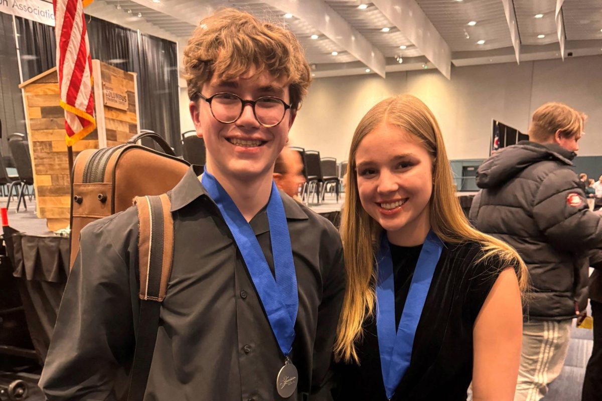 Senior Isabella Dewey, pictured here with Owen White, will perform at Carnegie Hall in New York City this weekend. Photo Courtesy of Mrs. Schnabel.