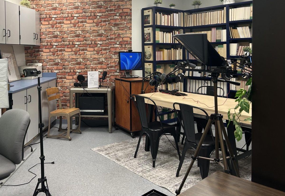Podcast room after