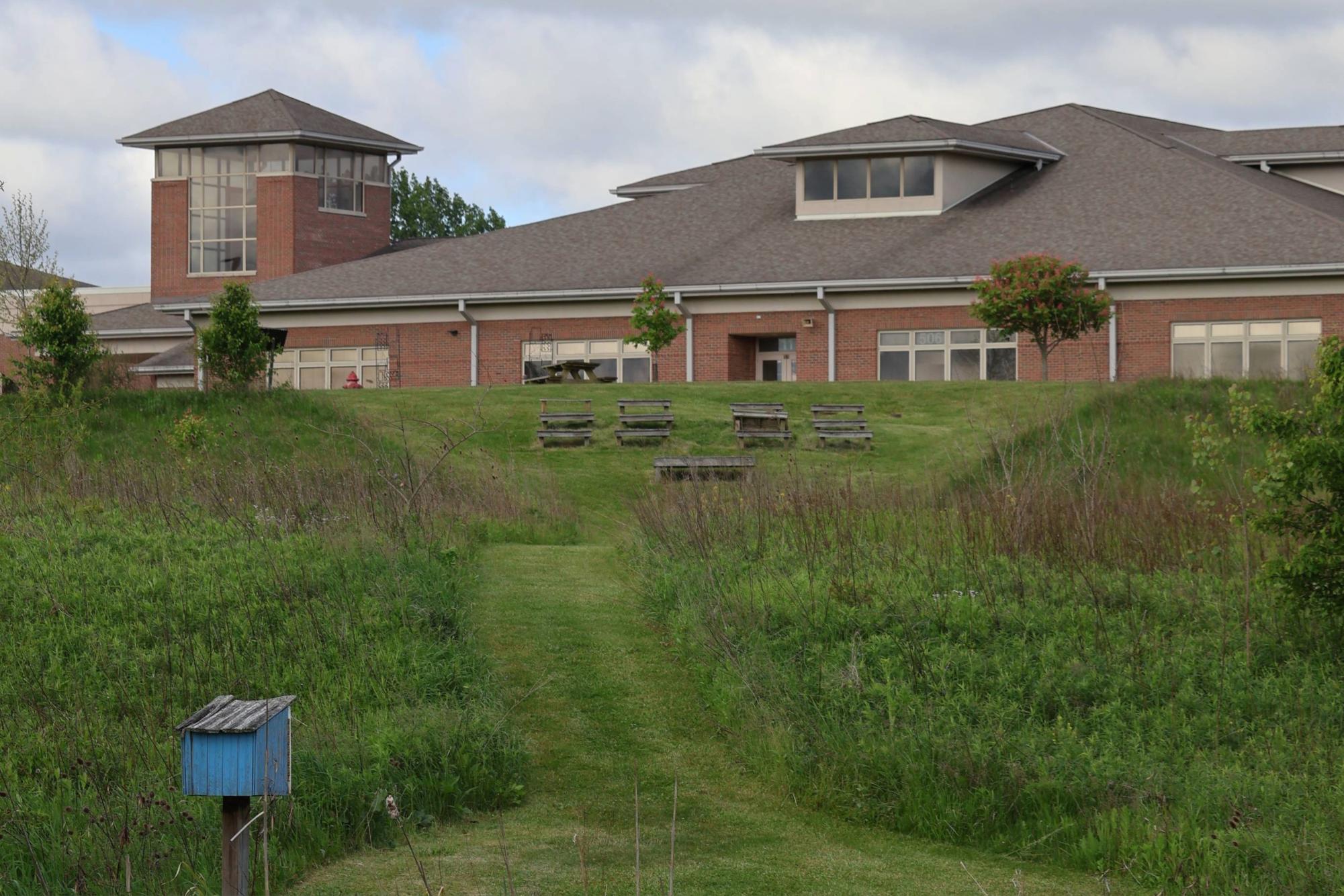 The Granville Intermediate School building which stands on the grounds of the land lab.